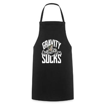 Mountain Biker Gravity Sucks MTB Adventure - Cooking Apron - black - Front - AI Model Male 185 dark (185cm)