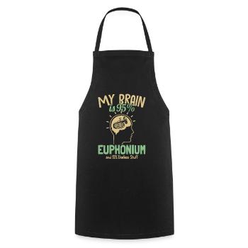 Mein Gehirn ist zu 95% Euphonium Euphonist Euphoniumist - Kochschürze - Schwarz - Vorne - AI Model Male 185 dark (185cm)