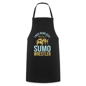 Sumo Fighter - I hate being sexy but I'm a Sumo Wr - Cooking Apron - black - Front - AI Model Male 185 dark (185cm)
