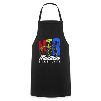 MTB Mountain Bike Life Bike Adventure - Cooking Apron - black - Front - AI Model Male 185 dark (185cm)