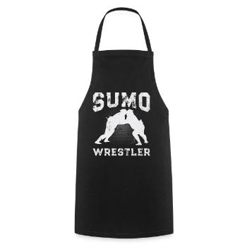 Combattant de sumo Lutteur de sumo Lutte de sumo - Tablier de cuisine - noir - Devant - AI Model Male 185 dark (185cm)