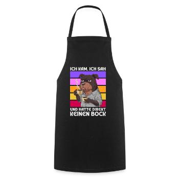 Funny Gift Dog Funny Humor Lazy Fun - Cooking Apron - black - Front - AI Model Male 185 dark (185cm)
