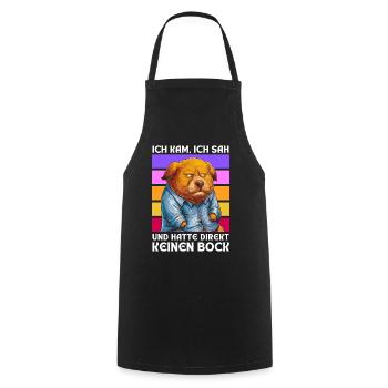 Drôle Cadeau Ours Drôle Humour Paresseux Plaisir - Tablier de cuisine - noir - Devant - AI Model Male 185 dark (185cm)