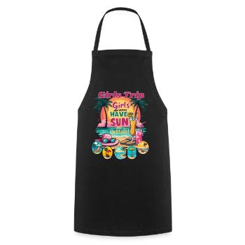 Girls Trip Sonnenstrand Vibes - Kochschürze - Schwarz - Vorne - AI Model Male 185 dark (185cm)