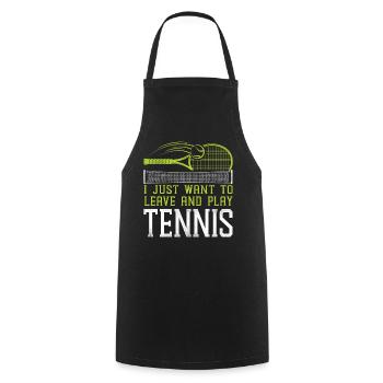 Funny Tennis Player Racket I Just - Kochschürze - Schwarz - Vorne - AI Model Male 185 dark (185cm)