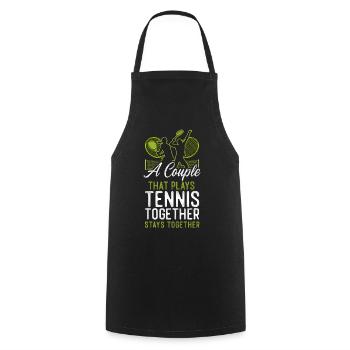 Funny Tennis Player Racket Couple - Kochschürze - Schwarz - Vorne - AI Model Male 185 dark (185cm)