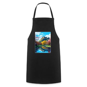 Édimbourg Ecosse Affiche de voyage Souvenir Paint WP - Tablier de cuisine - noir - Devant - AI Model Male 185 dark (185cm)