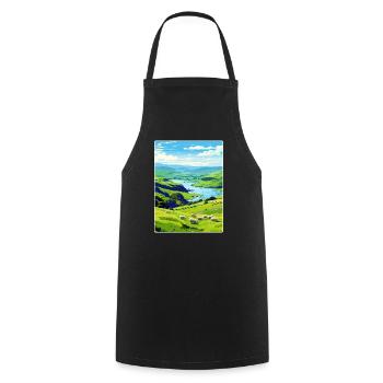 Lake District Vereinigtes Königreich Reisen Posterkarte - Kochschürze - Schwarz - Vorne - AI Model Male 185 dark (185cm)