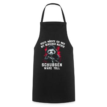 Bear, Irony, Funny, Work, Funny, Sarcasm, Antisocial - Cooking Apron - black - Front - AI Model Male 185 dark (185cm)