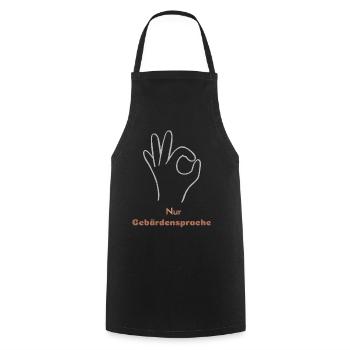 Langue des signes uniquement - Tablier de cuisine - noir - Devant - AI Model Male 185 dark (185cm)