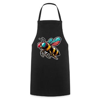 Bee - Cooking Apron - black - Front - AI Model Male 185 dark (185cm)