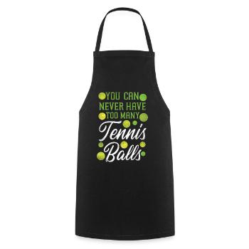 Raquette de joueur de tennis amusante que vous pouvez - Tablier de cuisine - noir - Devant - AI Model Male 185 dark (185cm)