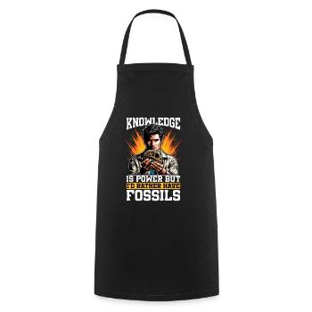 Fossil Hunter Knowledge Is Power Paleontologist - Cooking Apron - black - Front - AI Model Male 185 dark (185cm)