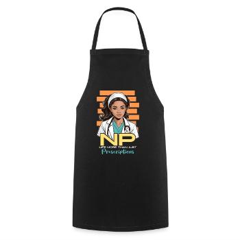 Nurse Practitioner NP Life More Nursing Assistant - Cooking Apron - black - Front - AI Model Male 185 dark (185cm)