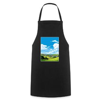 Crantock Cornwall England Travel Poster Souvenir - Cooking Apron - black - Front - AI Model Male 185 dark (185cm)