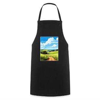 Lerryn Cornwall England Travel Poster Souvenir WPA - Cooking Apron - black - Front - AI Model Male 185 dark (185cm)