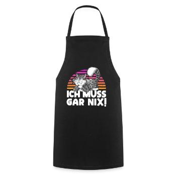 Faul Tshirt Arbeit Katze Witzig Sarkasmus Büro - Kochschürze - Schwarz - Vorne - AI Model Male 185 dark (185cm)