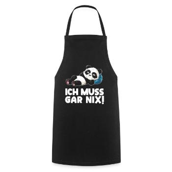 Lazy Tshirt Work Panda Funny Sarcasm Office - Cooking Apron - black - Front - AI Model Male 185 dark (185cm)
