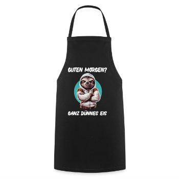 Faultier Tshirt Lustig Witzig Humor Sarkasmus Büro - Kochschürze - Schwarz - Vorne - AI Model Male 185 dark (185cm)
