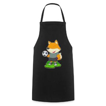 Fuchs Fußballspieler Fußball - Kochschürze - Schwarz - Vorne - AI Model Male 185 dark (185cm)
