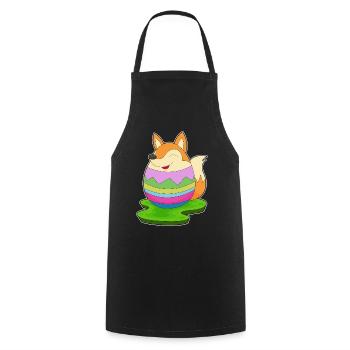 Fox Easter Easter Egg - Cooking Apron - black - Front - AI Model Male 185 dark (185cm)