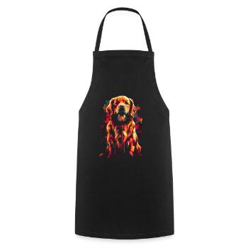 Lustige Golden Retriever Hund Kunst Hundebesitzer - Kochschürze - Schwarz - Vorne - AI Model Male 185 dark (185cm)