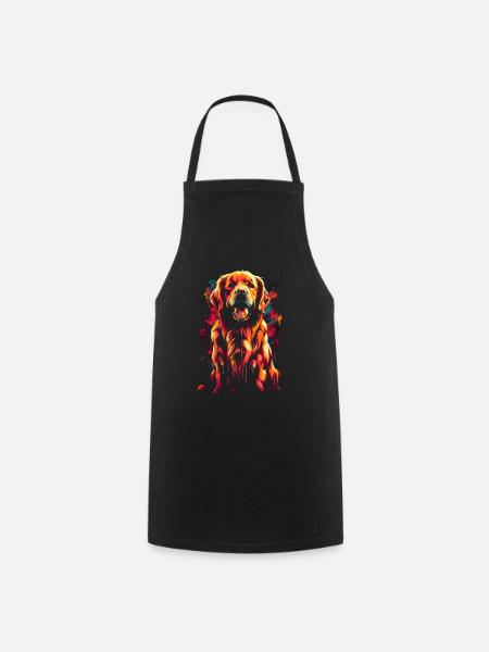 Lustige Golden Retriever Hund Kunst Hundebesitzer - Kochschürze - Schwarz