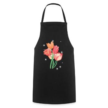 Tulipe Tulipes Fleurs Jardin Jardinier Nature - Tablier de cuisine - noir - Devant - AI Model Male 185 dark (185cm)
