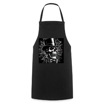 Halloween Elegant Skull - Cooking Apron - black - Front - AI Model Male 185 dark (185cm)