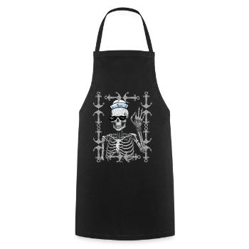 maritime Halloween sailor Moin sailor sailor - Cooking Apron - black - Front - AI Model Male 185 dark (185cm)