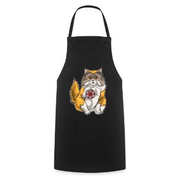 Persian Cat Poker Poker Chips - Cooking Apron - black - Front - AI Model Male 185 dark (185cm)