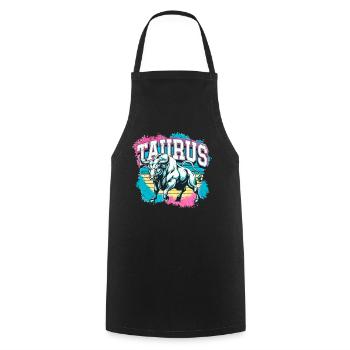 Taurus Horoscope Astrology Vintage 80s Design. - Cooking Apron - black - Front - AI Model Male 185 dark (185cm)