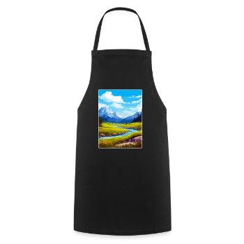 Glacier County Montana Reiseposter Souvenir WPA - Kochschürze - Schwarz - Vorne - AI Model Male 185 dark (185cm)
