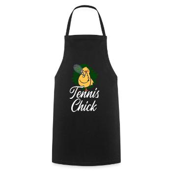 Funny Tennis Player Racket Chicken - Cooking Apron - black - Front - AI Model Male 185 dark (185cm)