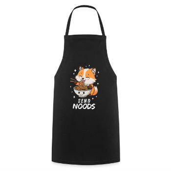 Fuchs Ramen Nudeln Chibi Asien Nudelsuppe Anime - Kochschürze - Schwarz - Vorne - AI Model Male 185 dark (185cm)