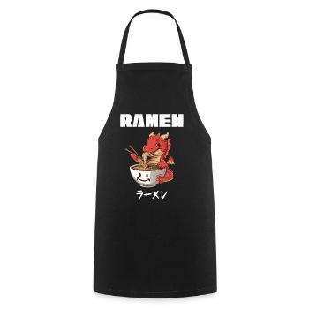 Drache Ramen Nudeln Chibi Asien Nudelsuppe Anime - Kochschürze - Schwarz - Vorne - AI Model Male 185 dark (185cm)
