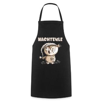 Drollige Nachteule Eule - Kochschürze - Schwarz - Vorne - AI Model Male 185 dark (185cm)