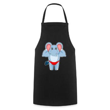 Elephant Bodybuilder Bodybuilding Sport - Cooking Apron - black - Front - AI Model Male 185 dark (185cm)