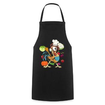 Chicken Rooster Cook Cooks Cook Culinary Arts Vegetables - Cooking Apron - black - Front - AI Model Male 185 dark (185cm)