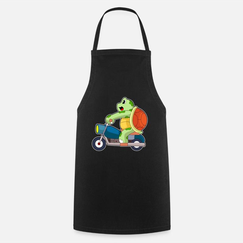 Moto tortue - Tablier de cuisine - noir