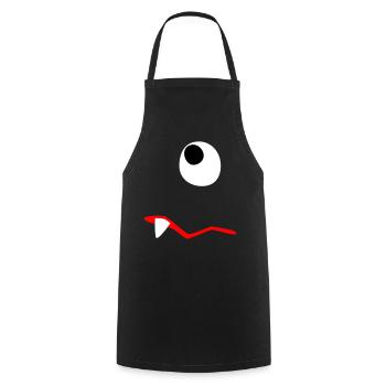 Monster Halloween traurig Comic Zombie Zahn Zyklop - Kochschürze - Schwarz - Vorne - AI Model Male 185 dark (185cm)