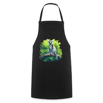 Lémuren Lémuriens Lémurien - Tablier de cuisine - noir - Devant - AI Model Male 185 dark (185cm)