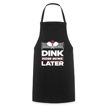 Dink Now Wine Later Pickleball Fans - Cooking Apron - black - Front - AI Model Male 185 dark (185cm)