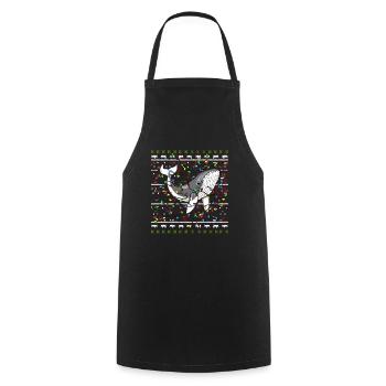 baleine moche Noël Noël Père Noël - Tablier de cuisine - noir - Devant - AI Model Male 185 dark (185cm)