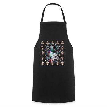 oiseau moche Noël Noël Père Noël - Tablier de cuisine - noir - Devant - AI Model Male 185 dark (185cm)