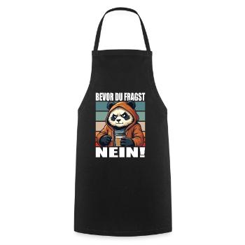 Avant de demander Aucun drôle de dicton Panda - Tablier de cuisine - noir - Devant - AI Model Male 185 dark (185cm)