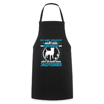 Hunting Terrier is my friend German Hunting Dog - Cooking Apron - black - Front - AI Model Male 185 dark (185cm)