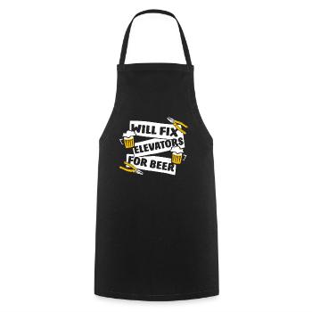 Will Fix Elevators For Beer Inspector Elevator - Cooking Apron - black - Front - AI Model Male 185 dark (185cm)