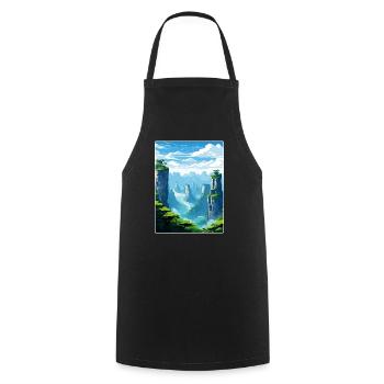 Zhangjiajie China Travel Poster Souvenir Paint WPA - Cooking Apron - black - Front - AI Model Male 185 dark (185cm)