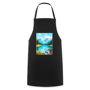 Parc national Banff Canada Affiche de voyage souvenir - Tablier de cuisine - noir - Devant - AI Model Male 185 dark (185cm)